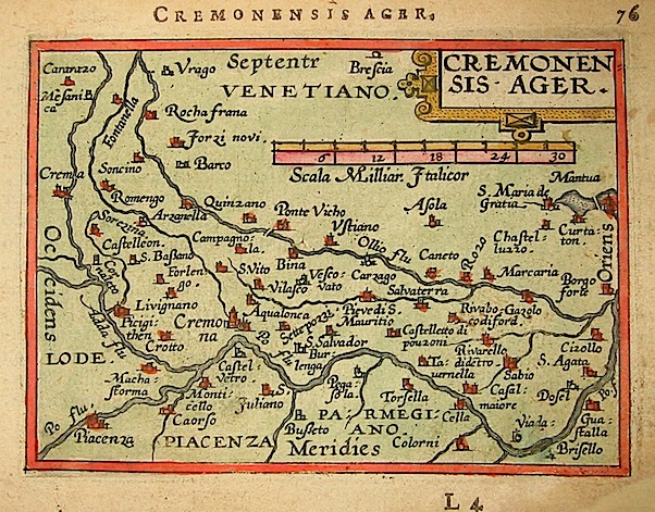Ortelius Abraham (1528-1598) Cremonensis ager 1601 Anversa, apud Ioannem Bapt. Vrientum